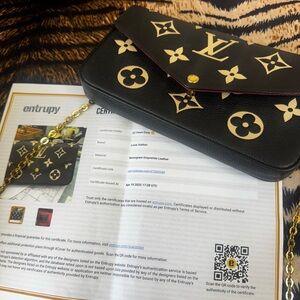 Louis Vuitton Giant Monogram Empreinte Felicie Chain Wallet | Authentic